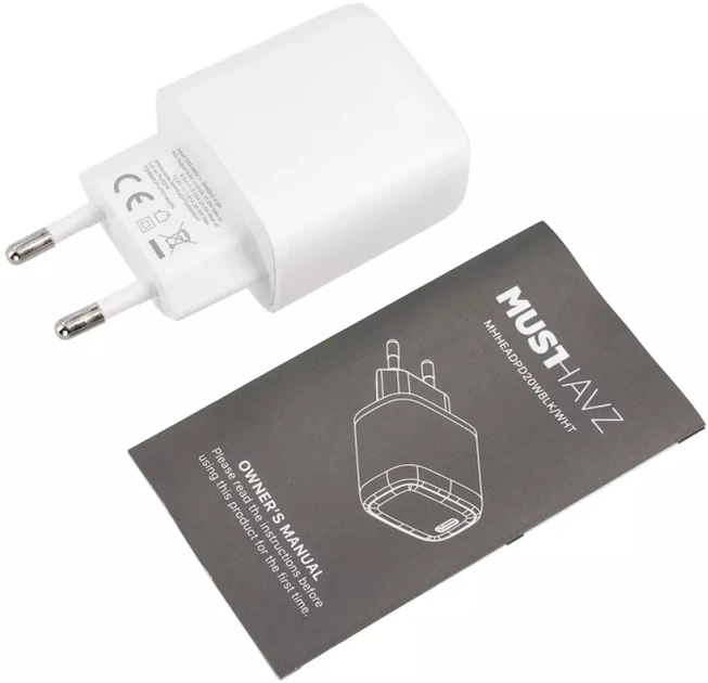 Мережевий зарядний пристрій Musthavz 20W USB-C PD (MHHEADPD20WWHT) - зображення 4