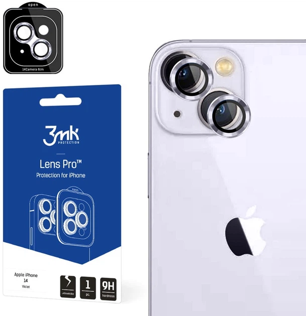 Захисне скло 3MK Lens Protection Pro для камери iPhone 14 з монтажною рамкою (5903108484107) - зображення 1