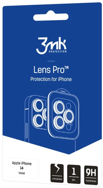 Захисне скло 3MK Lens Protection Pro для камери iPhone 14 з монтажною рамкою (5903108484107) - зображення 2