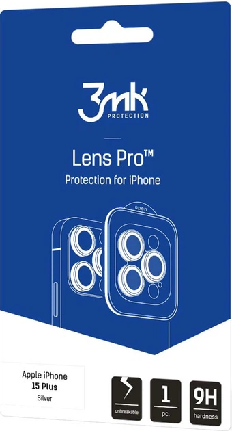 Szkło hartowane 3MK Lens Protection Pro na aparat iPhone 15 Plus z ramką montażową (5903108528658) - obraz 2