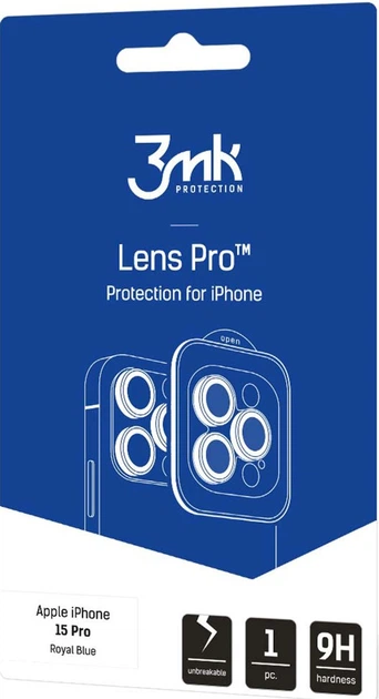 Szkło hartowane 3MK Lens Protection Pro na aparat iPhone 15 Pro z ramką montażową (5903108530002) - obraz 2