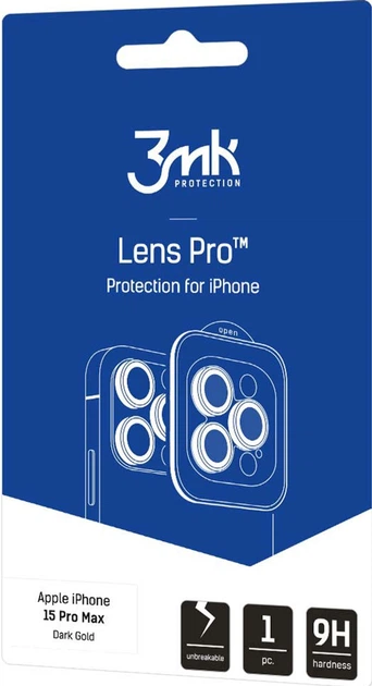 Szkło hartowane 3MK Lens Protection Pro na aparat iPhone 15 Pro Max z ramką montażową (5903108530033) - obraz 2