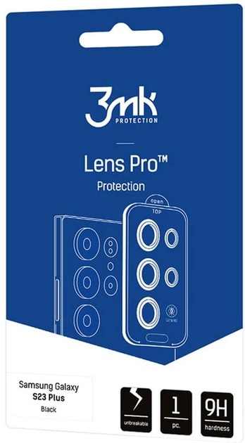 Szkło hartowane 3MK Lens Protection Pro na aparat Samsung Galaxy S23+ z ramką montażową (5903108498425) - obraz 2