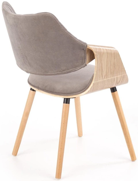 Стілець для кухні та вітальні Halmar K396 із підлокітниками Світлий дуб/Сірий (5905248121539) - зображення 12