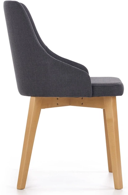 Krzesło do kuchni i salonu Halmar Toledo Grafitowe/Dąb miodowy (5905248122666) - obraz 2
