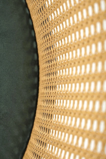 Krzesło do kuchni i salonu Halmar K508 z rattanu ciemnozielone (5905248126176) - obraz 3