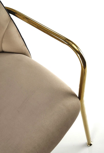 Krzesło do kuchni i salonu Halmar K500 ze złotym stelażem Beżowe/Czarne (5905248126060) - obraz 4