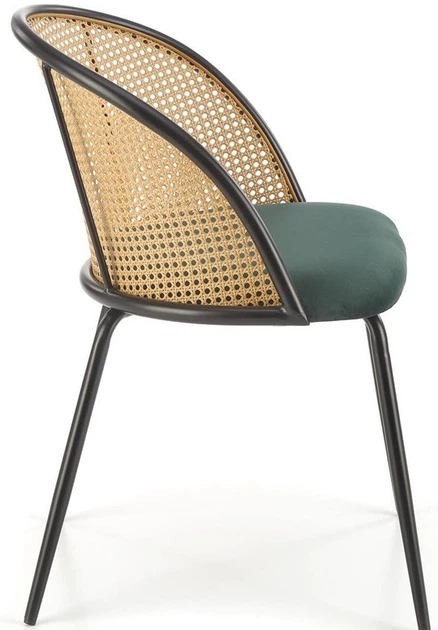 Krzesło do kuchni i salonu Halmar K508 z rattanu ciemnozielone (5905248126176) - obraz 8