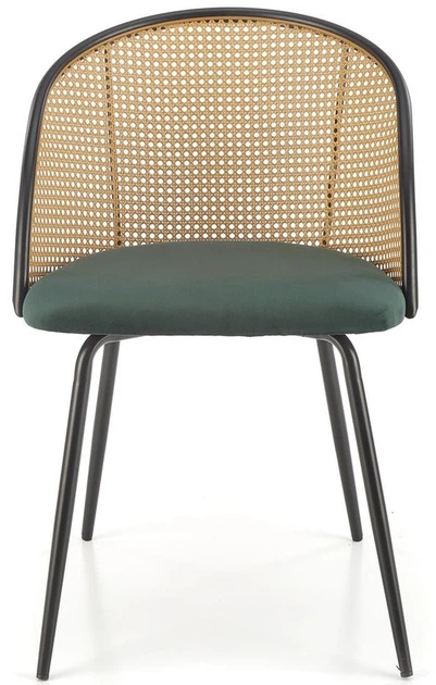 Krzesło do kuchni i salonu Halmar K508 z rattanu ciemnozielone (5905248126176) - obraz 9