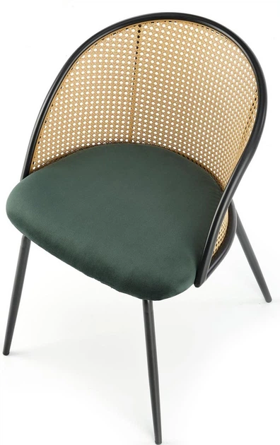 Krzesło do kuchni i salonu Halmar K508 z rattanu ciemnozielone (5905248126176) - obraz 11