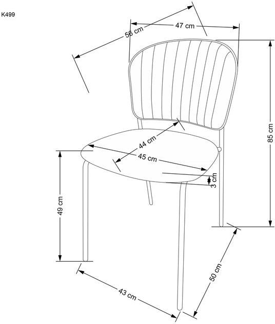 Krzesło do kuchni i salonu Halmar K499 ze złotym stelażem Popielate (5905248126046) - obraz 7