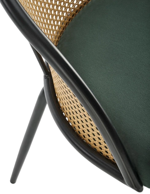 Krzesło do kuchni i salonu Halmar K508 z rattanu ciemnozielone (5905248126176) - obraz 12