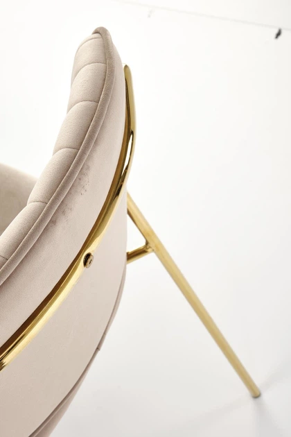 Стілець для кухні та вітальні Halmar K499 зі золотим каркасом Бежевий (5905248126039) - зображення 11