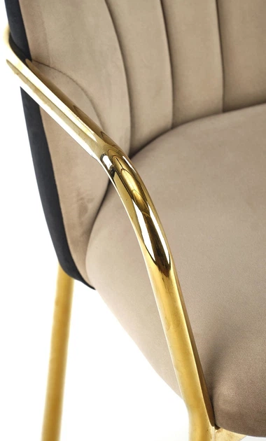 Krzesło do kuchni i salonu Halmar K500 ze złotym stelażem Beżowe/Czarne (5905248126060) - obraz 16