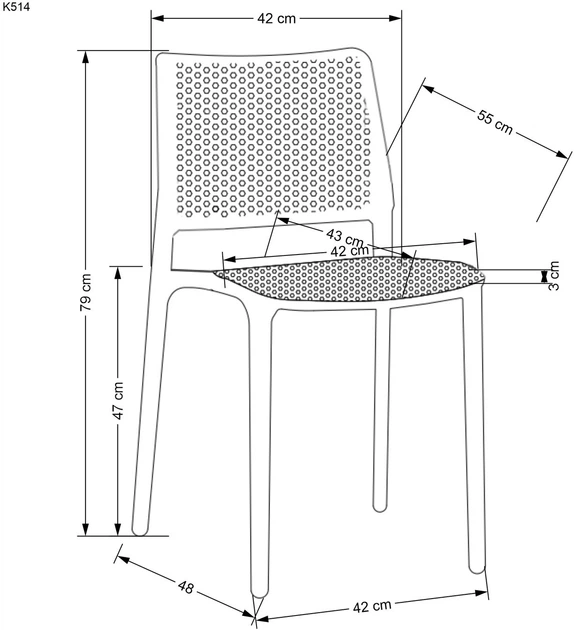 Стілець для кухні Halmar K514 пластиковий Чорний (5905248126282) - зображення 18