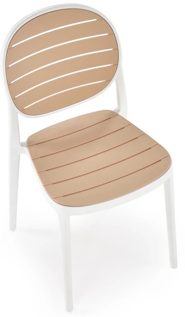 Стілець для кухні Halmar K529 пластиковий Білий/Натуральний (5905248132115) - зображення 9