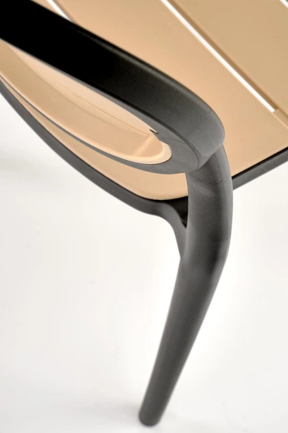 Стілець для кухні Halmar K529 пластиковий Чорний/Натуральний (5905248132139) - зображення 2