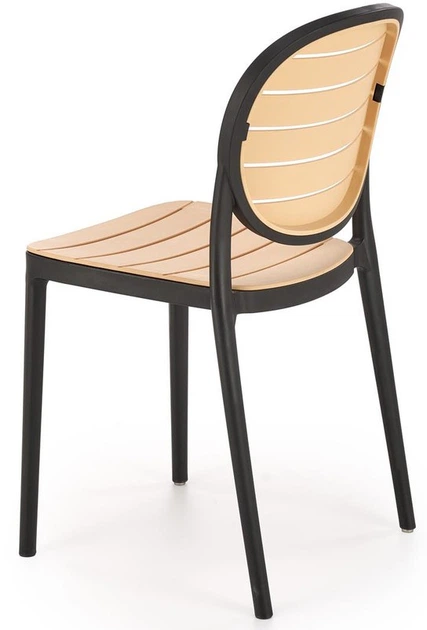 Стілець для кухні Halmar K529 пластиковий Чорний/Натуральний (5905248132139) - зображення 6