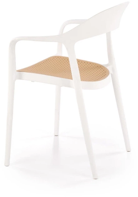 Krzesło do kuchni Halmar K530 plastikowe z podłokietnikami Białe/Naturalne (5905248132146) - obraz 5