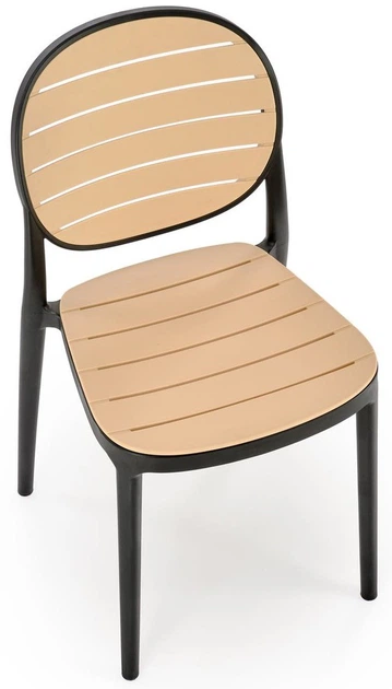 Стілець для кухні Halmar K529 пластиковий Чорний/Натуральний (5905248132139) - зображення 8