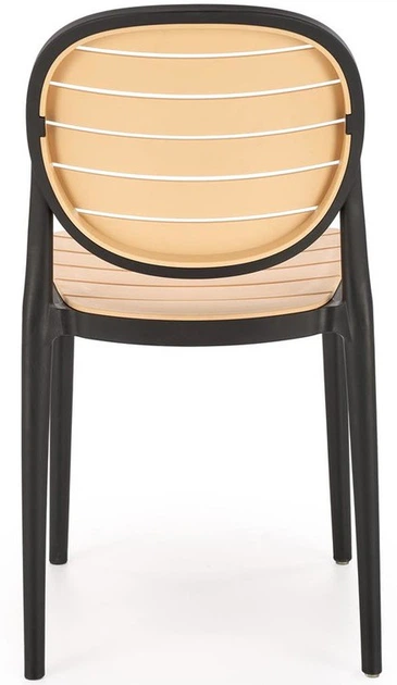 Стілець для кухні Halmar K529 пластиковий Чорний/Натуральний (5905248132139) - зображення 9