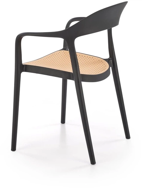 Krzesło do kuchni Halmar K530 plastikowe z podłokietnikami Czarne/Naturalne (5905248132153) - obraz 5