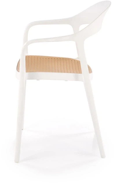 Krzesło do kuchni Halmar K530 plastikowe z podłokietnikami Białe/Naturalne (5905248132146) - obraz 6