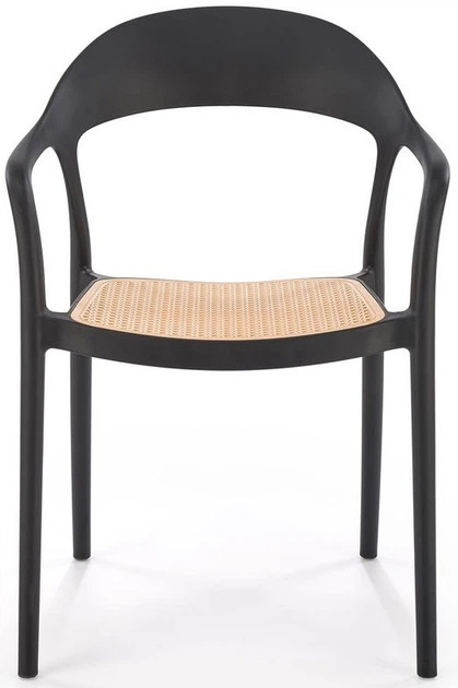 Krzesło do kuchni Halmar K530 plastikowe z podłokietnikami Czarne/Naturalne (5905248132153) - obraz 8
