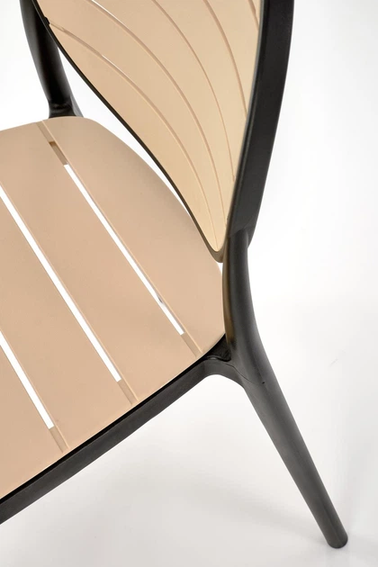 Стілець для кухні Halmar K529 пластиковий Чорний/Натуральний (5905248132139) - зображення 11