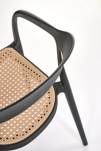 Krzesło do kuchni Halmar K530 plastikowe z podłokietnikami Czarne/Naturalne (5905248132153) - obraz 11