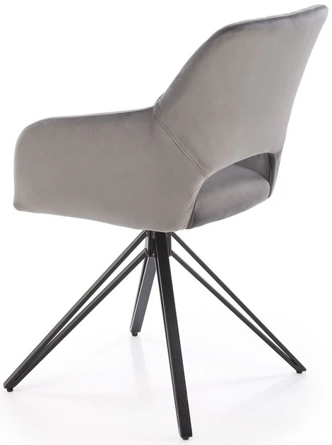 Стілець для кухні та вітальні Halmar K535 обертальний Попелястий (5905248132306) - зображення 4