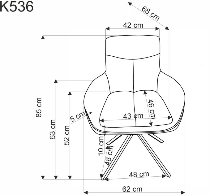 Krzesło do kuchni i salonu Halmar K536 obrotowe Beżowe (5905248132313) - obraz 4