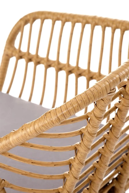 Krzesło do kuchni i salonu Halmar K541 z rattanu Popielate/Naturalne (5905248132474) - obraz 2