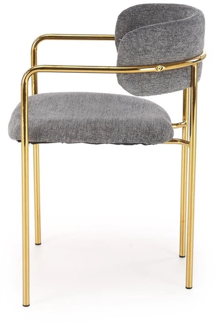 Krzesło do kuchni i salonu Halmar K537 ze złotym stelażem Popielate (5905248132351) - obraz 6