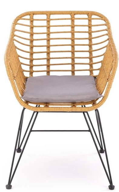 Krzesło do kuchni i salonu Halmar K541 z rattanu Popielate/Naturalne (5905248132474) - obraz 7