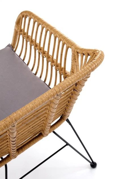 Krzesło do kuchni i salonu Halmar K541 z rattanu Popielate/Naturalne (5905248132474) - obraz 11