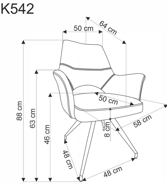 Krzesło do kuchni i salonu Halmar K542 obrotowe Oliwkowe (5905248132498) - obraz 3