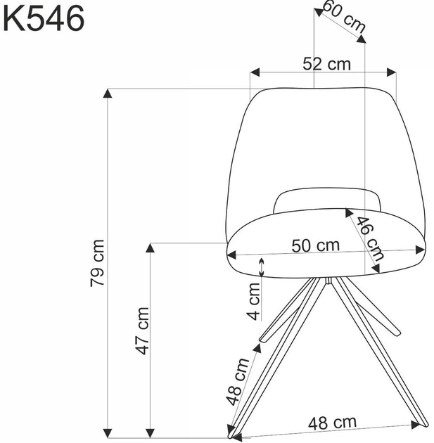 Стілець для кухні та вітальні Halmar K546 обертальний Оливковий (5905248132603) - зображення 5