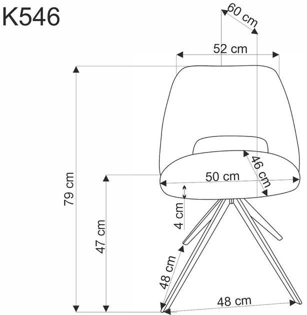 Стілець для кухні та вітальні Halmar K546 обертальний Попелястий (5905248132610) - зображення 4
