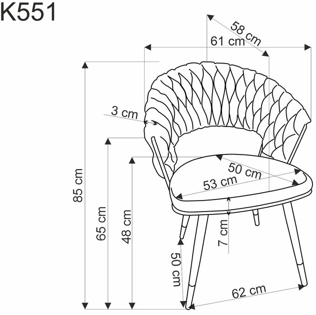 Стілець для кухні та вітальні Halmar K551 Попелястий (5905248132764) - зображення 3