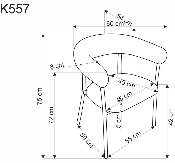 Krzesło do kuchni i salonu Halmar K557 Jasnobeżowe (5905248132856) - obraz 4