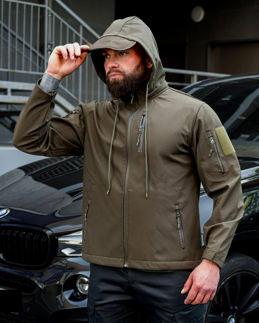 Чоловіча куртка Softshell Premium оливковий M - Фото 6 Чоловіча куртка Softshell Premium оливковий M - изображение 6
