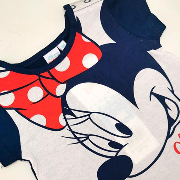 Футболка для дівчаток Disney Minnie Mouse бавовняна біла та темно-синя 68 ET0118.NAVY 6M - Фото 3 Футболка для дівчаток Disney Minnie Mouse бавовняна біла та темно-синя 68 ET0118.NAVY 6M - зображення 3