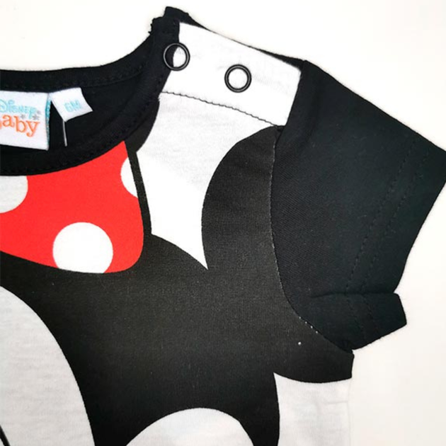 Футболка для дівчаток Disney Minnie Mouse бавовняна біло-чорна 68 ET0118.BLACK (67) - зображення 3