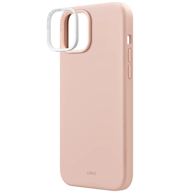 Чохол Uniq Lino Hue для iPhone 15 Blush Pink with MagSafe (Uniq-IP6.1(2023)-LINOHMPNK) - зображення 4