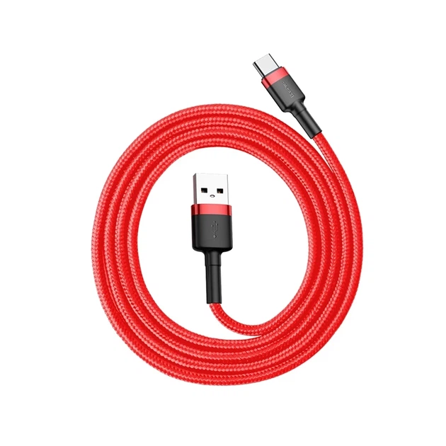 Кабель Baseus Cafule USB-A to USB-C 1m Red (CATKLF-B09) - Фото 8 Кабель Baseus Cafule USB-A to USB-C 1m Red (CATKLF-B09) - изображение 8