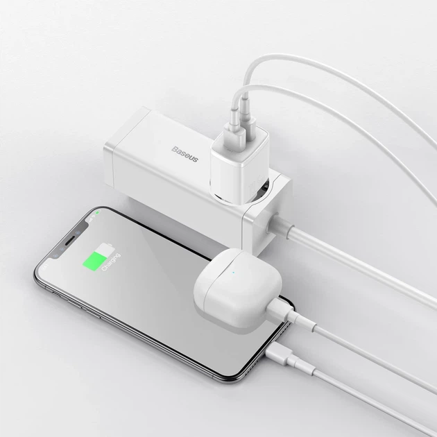Сетевое зарядное устройство Baseus Compact 10.5W 2xUSB-A White (CCXJ010202) - изображение 10