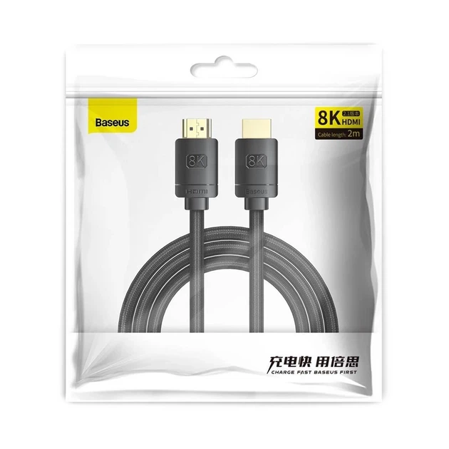 Кабель Baseus High Definition HDMI 8K to HDMI 8K 2m Black (CAKGQ-K01) - изображение 6