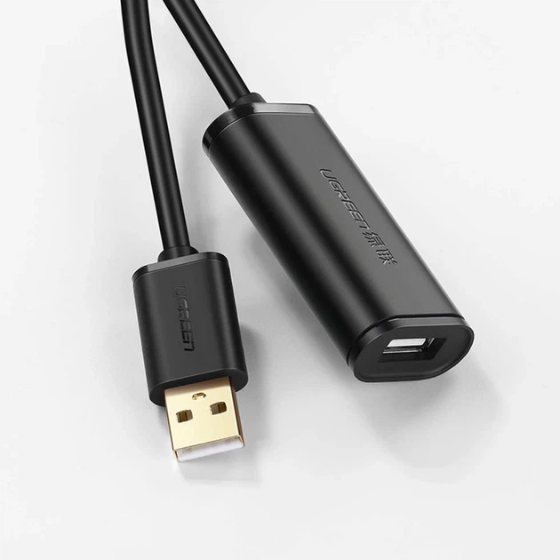 Кабель-удлинитель Ugreen USB-A (Male) to USB-A (Female) 480Mbps 20m Black (6957303813247) - Фото 2 Кабель-удлинитель Ugreen USB-A (Male) to USB-A (Female) 480Mbps 20m Black (6957303813247) - изображение 2