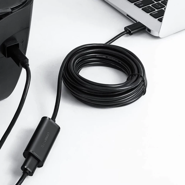 Кабель-удлинитель Ugreen USB-A (Male) to USB-A (Female) 480Mbps 20m Black (6957303813247) - Фото 7 Кабель-удлинитель Ugreen USB-A (Male) to USB-A (Female) 480Mbps 20m Black (6957303813247) - изображение 7